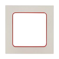 Стокгольм Рамка 1-местная белая с линией цвета красный PROxima | код  EXM-G-304-20 | EKF